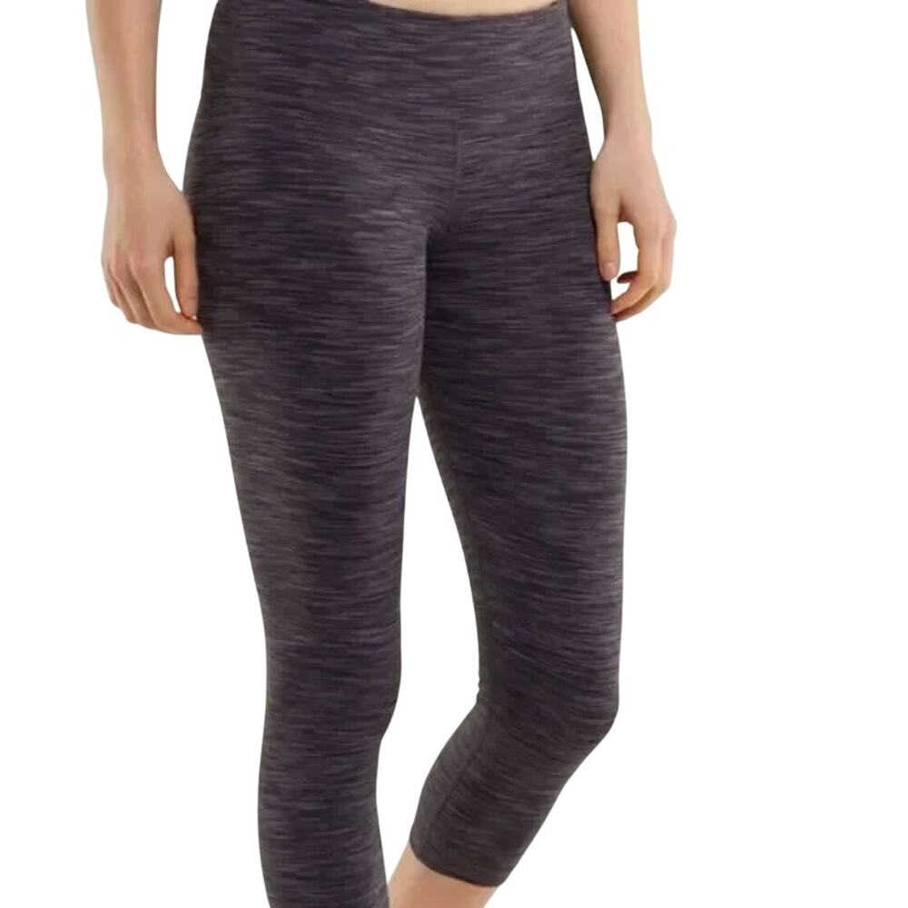 Lululemon Wonder Under Crop Black Space Dye Black Size 14